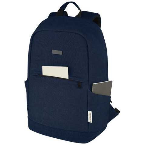 Joey 15,6 Zoll Anti-Diebstahl Laptop Rucksack 18 L aus GRS-recyceltem Canvas, navy bedrucken, Art.-Nr. 12067755 Joey 15,6 Zoll Anti-Diebstahl Laptop Rucksack 18 L aus GRS-recyceltem Canvas, navy bedrucken, Art.-Nr. 12067755