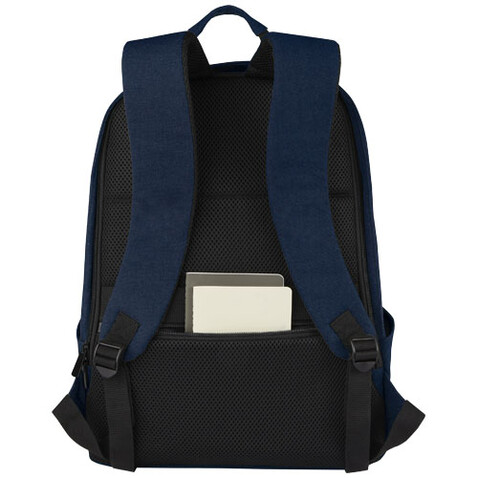Joey 15,6 Zoll Anti-Diebstahl Laptop Rucksack 18 L aus GRS-recyceltem Canvas, navy bedrucken, Art.-Nr. 12067755 Joey 15,6 Zoll Anti-Diebstahl Laptop Rucksack 18 L aus GRS-recyceltem Canvas, navy bedrucken, Art.-Nr. 12067755