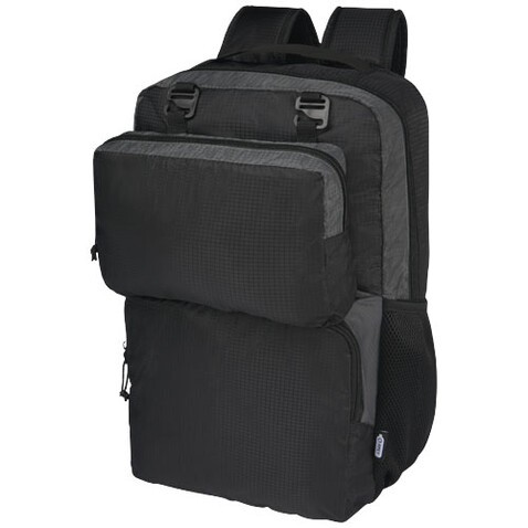 Trailhead 15" GRS recycelter zweifarbiger Laptop-Rucksack 14 L, schwarz, grau bedrucken, Art.-Nr. 12068290 Trailhead 15" GRS recycelter zweifarbiger Laptop-Rucksack 14 L, schwarz, grau bedrucken, Art.-Nr. 12068290