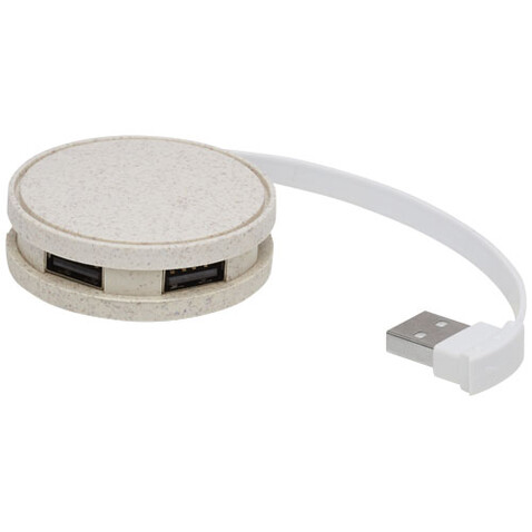 Kenzu Weizenstroh-USB-Hub, natur bedrucken, Art.-Nr. 12430906 Kenzu Weizenstroh-USB-Hub, natur bedrucken, Art.-Nr. 12430906