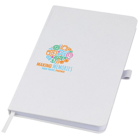Fabianna Hardcover Notizbuch aus Crush-Papier, weiss bedrucken, Art.-Nr. 10781201