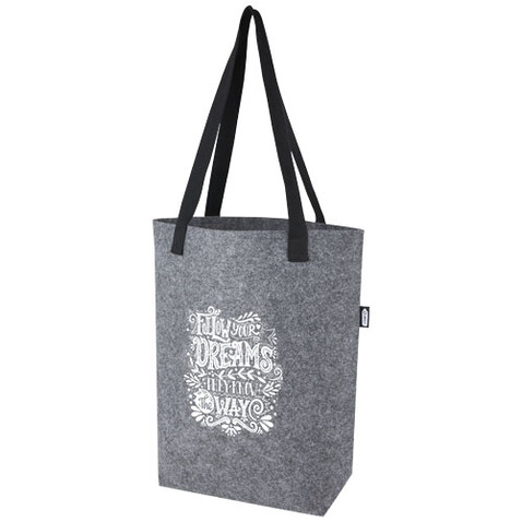 Felta Tragetasche aus GRS-recyceltem Filz mit breitem Boden 12 L, mittelgrau bedrucken, Art.-Nr. 12066282 Felta Tragetasche aus GRS-recyceltem Filz mit breitem Boden 12 L, mittelgrau bedrucken, Art.-Nr. 12066282