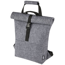 Felta Fahrradtasche aus GRS-recyceltem Filz 13 L, mittelgrau bedrucken, Art.-Nr. 12066382