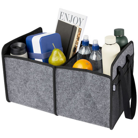 Felta faltbarer Auto-Organizer aus GRS-recyceltem Filz, mittelgrau bedrucken, Art.-Nr. 12066482