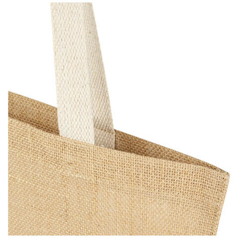 Juta 300 g/m² Jute Tragetasche 7 L, natur, weiss bedrucken, Art.-Nr. 12067306 Juta 300 g/m² Jute Tragetasche 7 L, natur, weiss bedrucken, Art.-Nr. 12067306