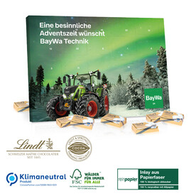 Tisch-Adventskalender Lindt „Select Edition“ Organic, Klimaneutral, FSC® bedrucken, Art.-Nr. 55307-W