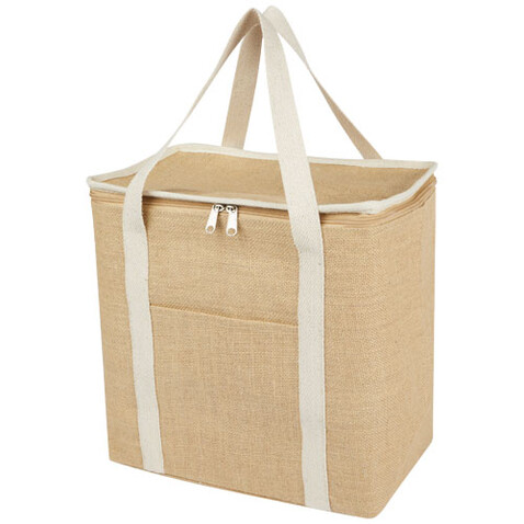 Juta 300 g/m² Jute Kühltragetasche 19 L, natur, weiss bedrucken, Art.-Nr. 12067606 Juta 300 g/m² Jute Kühltragetasche 19 L, natur, weiss bedrucken, Art.-Nr. 12067606