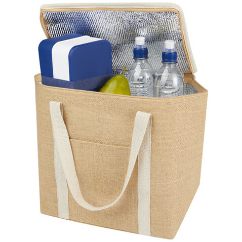 Juta 300 g/m² Jute Kühltragetasche 19 L, natur, weiss bedrucken, Art.-Nr. 12067606 Juta 300 g/m² Jute Kühltragetasche 19 L, natur, weiss bedrucken, Art.-Nr. 12067606