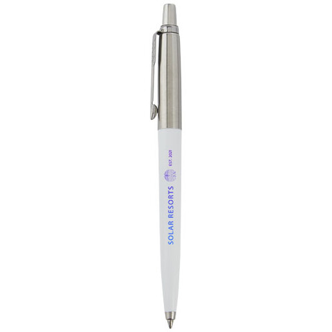 Parker Jotter Recycled Kugelschreiber (schwarze Mine), weiss bedrucken, Art.-Nr. 10786501 Parker Jotter Recycled Kugelschreiber (schwarze Mine), weiss bedrucken, Art.-Nr. 10786501