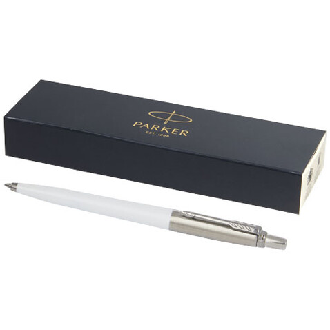 Parker Jotter Recycled Kugelschreiber (schwarze Mine), weiss bedrucken, Art.-Nr. 10786501 Parker Jotter Recycled Kugelschreiber (schwarze Mine), weiss bedrucken, Art.-Nr. 10786501