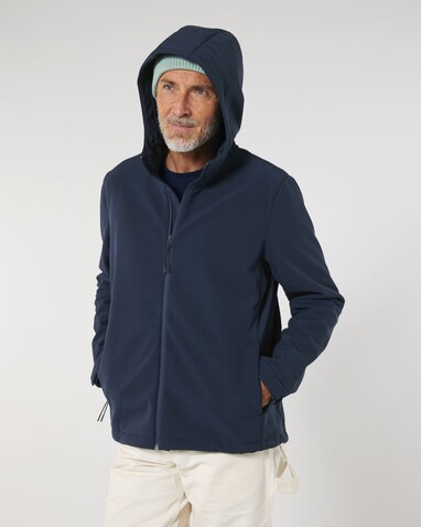 Stanley Discoverer - Die Herren-Softshelljacke mit Kapuze - French Navy - 5XL bedrucken, Art.-Nr. STJM158C7275X Stanley Discoverer - Die Herren-Softshelljacke mit Kapuze - French Navy - 5XL bedrucken, Art.-Nr. STJM158C7275X