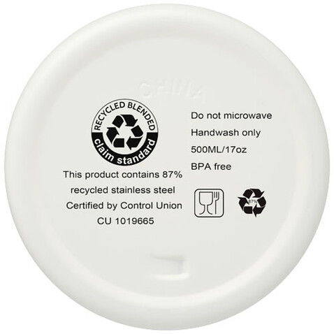 Vasa RCS-zertifizierte Kupfer-Vakuum Isolierflasche aus recyceltem Edelstahl, 500 ml, weiss bedrucken, Art.-Nr. 10073601 Vasa RCS-zertifizierte Kupfer-Vakuum Isolierflasche aus recyceltem Edelstahl, 500 ml, weiss bedrucken, Art.-Nr. 10073601