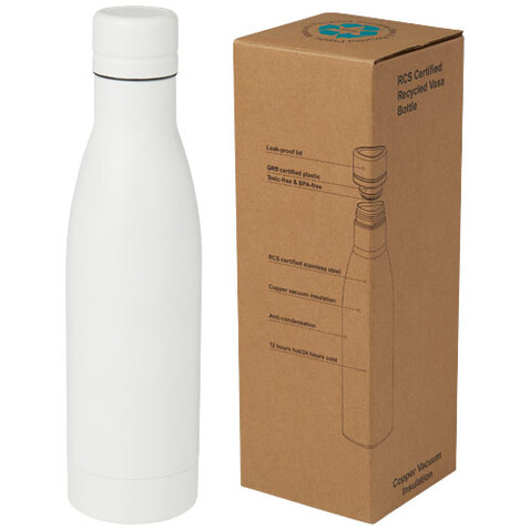 Vasa RCS-zertifizierte Kupfer-Vakuum Isolierflasche aus recyceltem Edelstahl, 500 ml, weiss bedrucken, Art.-Nr. 10073601 Vasa RCS-zertifizierte Kupfer-Vakuum Isolierflasche aus recyceltem Edelstahl, 500 ml, weiss bedrucken, Art.-Nr. 10073601