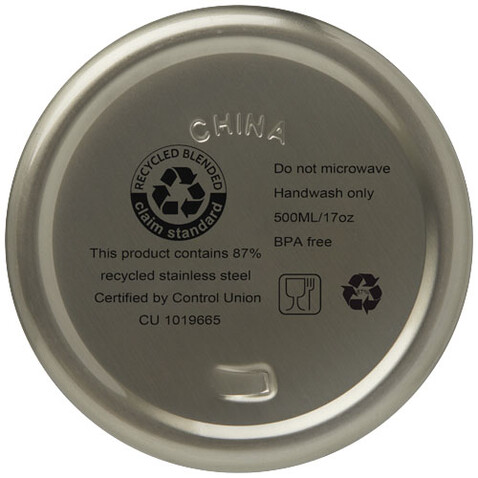 Vasa RCS-zertifizierte Kupfer-Vakuum Isolierflasche aus recyceltem Edelstahl, 500 ml, Titan bedrucken, Art.-Nr. 10073682 Vasa RCS-zertifizierte Kupfer-Vakuum Isolierflasche aus recyceltem Edelstahl, 500 ml, Titan bedrucken, Art.-Nr. 10073682