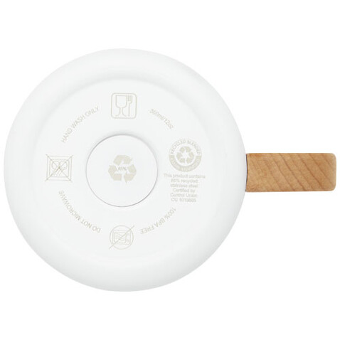 Bjorn RCS-zertifizierter Becher aus recyceltem Edelstahl mit Kupfer-Vakuumisolierung, 360 ml, weiss bedrucken, Art.-Nr. 10074001 Bjorn RCS-zertifizierter Becher aus recyceltem Edelstahl mit Kupfer-Vakuumisolierung, 360 ml, weiss bedrucken, Art.-Nr. 10074001