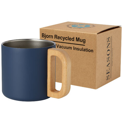 Bjorn RCS-zertifizierter Becher aus recyceltem Edelstahl mit Kupfer-Vakuumisolierung, 360 ml, dunkelblau bedrucken, Art.-Nr. 10074055 Bjorn RCS-zertifizierter Becher aus recyceltem Edelstahl mit Kupfer-Vakuumisolierung, 360 ml, dunkelblau bedrucken, Art.-Nr. 10074055