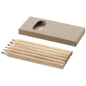 Artemaa Buntstift Malset, 6-teilig, natural bedrucken, Art.-Nr. 10783006