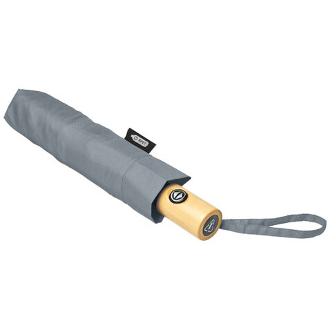 Bo 21" Vollautomatik Kompaktregenschirm aus recyceltem PET-Kunststoff, grau bedrucken, Art.-Nr. 10914382 Bo 21" Vollautomatik Kompaktregenschirm aus recyceltem PET-Kunststoff, grau bedrucken, Art.-Nr. 10914382