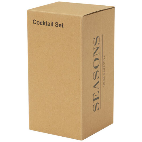 Gaudie Cocktailshaker aus recyceltem Edelstahl, weiss bedrucken, Art.-Nr. 11334901