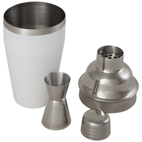 Gaudie Cocktailshaker aus recyceltem Edelstahl, weiss bedrucken, Art.-Nr. 11334901