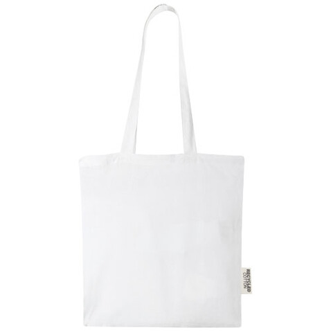 Madras 140 g/m² Baumwoll Tragetasche aus GRS recycelter Baumwolle, 7L, weiss bedrucken, Art.-Nr. 12069501