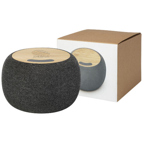 Ecofiber Bambus/RPET Bluetooth® Lautsprecher und kabelloses Ladepad, natur, grau bedrucken, Art.-Nr. 12431806 Ecofiber Bambus/RPET Bluetooth® Lautsprecher und kabelloses Ladepad, natur, grau bedrucken, Art.-Nr. 12431806