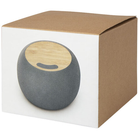 Ecofiber Bambus/RPET Bluetooth® Lautsprecher und kabelloses Ladepad, natur, grau bedrucken, Art.-Nr. 12431806 Ecofiber Bambus/RPET Bluetooth® Lautsprecher und kabelloses Ladepad, natur, grau bedrucken, Art.-Nr. 12431806