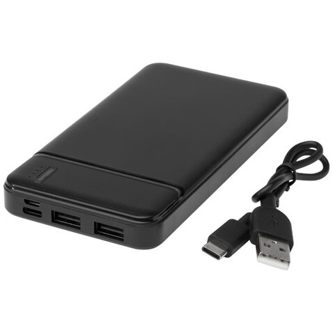 Loop 10.000 mAh Powerbank aus recyceltem Kunststoff, schwarz bedrucken, Art.-Nr. 12432190 Loop 10.000 mAh Powerbank aus recyceltem Kunststoff, schwarz bedrucken, Art.-Nr. 12432190