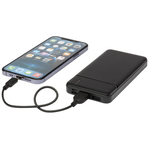 Loop 10.000 mAh Powerbank aus recyceltem Kunststoff, schwarz bedrucken, Art.-Nr. 12432190 Loop 10.000 mAh Powerbank aus recyceltem Kunststoff, schwarz bedrucken, Art.-Nr. 12432190
