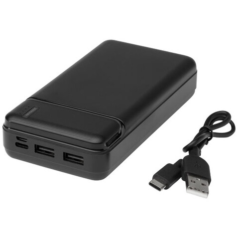 Loop 20.000 mAh Powerbank aus recyceltem Kunststoff, schwarz bedrucken, Art.-Nr. 12432290 Loop 20.000 mAh Powerbank aus recyceltem Kunststoff, schwarz bedrucken, Art.-Nr. 12432290