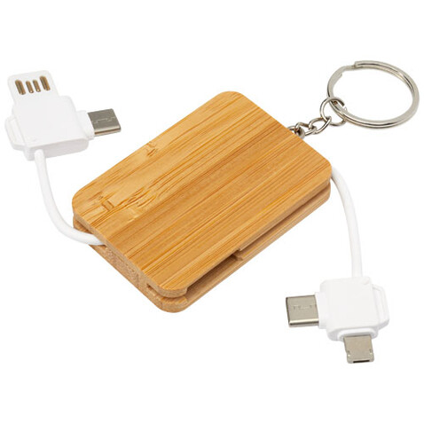 Reel 6-in-1 Ladekabel mit einziehbarem Schlüsselring, natur bedrucken, Art.-Nr. 12432906 Reel 6-in-1 Ladekabel mit einziehbarem Schlüsselring, natur bedrucken, Art.-Nr. 12432906