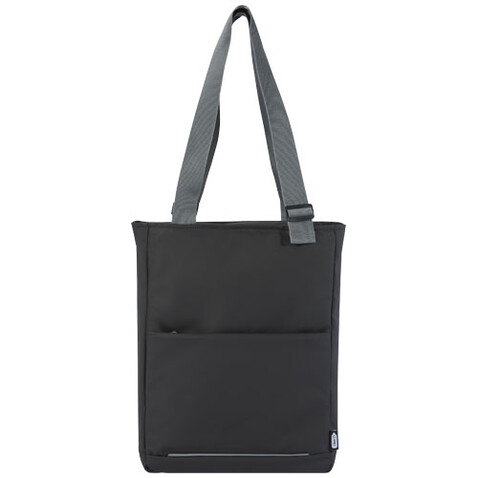 Aqua wasserabweisende 14" Laptop-Tragetasche aus GRS Recyclingmaterial 14 L, schwarz bedrucken, Art.-Nr. 13003890