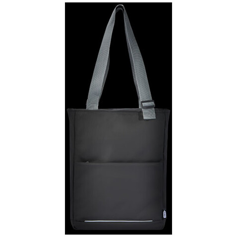 Aqua wasserabweisende 14" Laptop-Tragetasche aus GRS Recyclingmaterial 14 L, schwarz bedrucken, Art.-Nr. 13003890