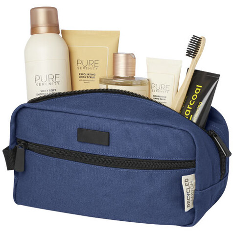 Joey Kosmetiktasche aus GRS recyceltem Canvas 3,5 L, navy bedrucken, Art.-Nr. 13004155