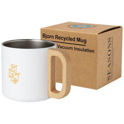 Bjorn RCS-zertifizierter Becher aus recyceltem Edelstahl mit Kupfer-Vakuumisolierung, 360 ml, weiss bedrucken, Art.-Nr. 10074001 Bjorn RCS-zertifizierter Becher aus recyceltem Edelstahl mit Kupfer-Vakuumisolierung, 360 ml, weiss bedrucken, Art.-Nr. 10074001