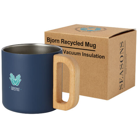 Bjorn RCS-zertifizierter Becher aus recyceltem Edelstahl mit Kupfer-Vakuumisolierung, 360 ml, dunkelblau bedrucken, Art.-Nr. 10074055 Bjorn RCS-zertifizierter Becher aus recyceltem Edelstahl mit Kupfer-Vakuumisolierung, 360 ml, dunkelblau bedrucken, Art.-Nr. 10074055