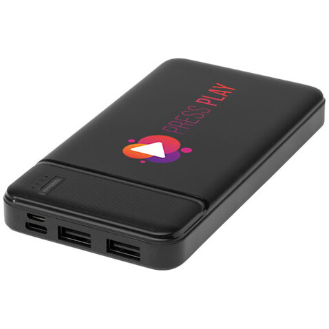 Loop 10.000 mAh Powerbank aus recyceltem Kunststoff, schwarz bedrucken, Art.-Nr. 12432190 Loop 10.000 mAh Powerbank aus recyceltem Kunststoff, schwarz bedrucken, Art.-Nr. 12432190