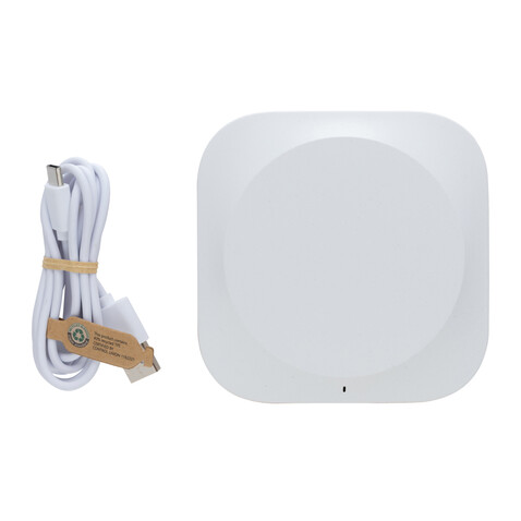 Oregon Wireless-Charger aus RCS recyc. Kunststoff &amp; Kork braun bedrucken, Art.-Nr. P308.589