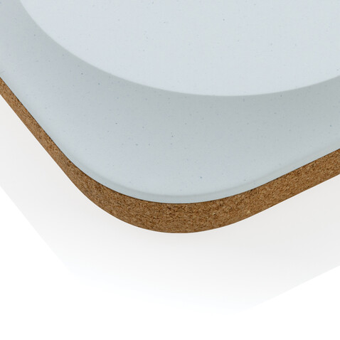 Oregon Wireless-Charger aus RCS recyc. Kunststoff &amp; Kork braun bedrucken, Art.-Nr. P308.589