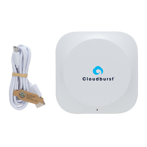 Oregon Wireless-Charger aus RCS recyc. Kunststoff &amp; Kork braun bedrucken, Art.-Nr. P308.589