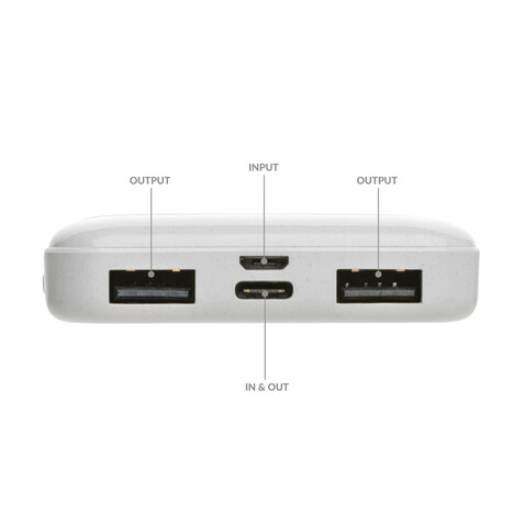5.000mAh Powerbank aus RCS recyceltem Kunststoff weiß bedrucken, Art.-Nr. P322.613 5.000mAh Powerbank aus RCS recyceltem Kunststoff weiß bedrucken, Art.-Nr. P322.613