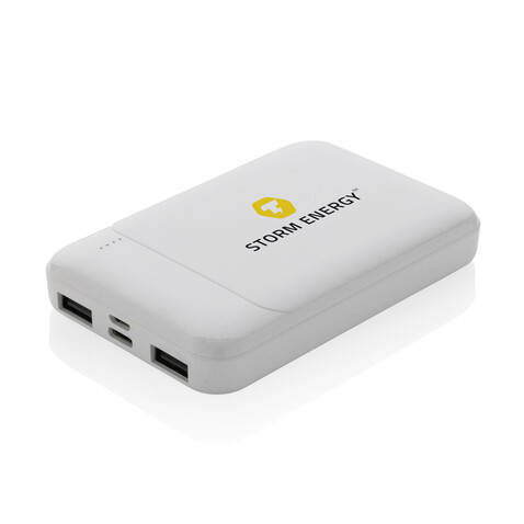 5.000mAh Powerbank aus RCS recyceltem Kunststoff weiß bedrucken, Art.-Nr. P322.613 5.000mAh Powerbank aus RCS recyceltem Kunststoff weiß bedrucken, Art.-Nr. P322.613