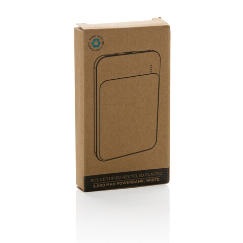 5.000mAh Powerbank aus RCS recyceltem Kunststoff weiß bedrucken, Art.-Nr. P322.613 5.000mAh Powerbank aus RCS recyceltem Kunststoff weiß bedrucken, Art.-Nr. P322.613