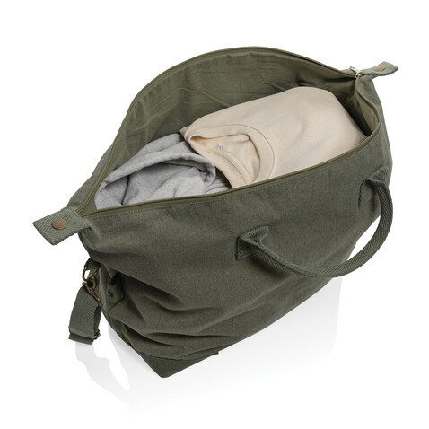 Kezar AWARE™ 500g/m² Wochenendtasche aus recyceltem Canvas grün bedrucken, Art.-Nr. P707.177 Kezar AWARE™ 500g/m² Wochenendtasche aus recyceltem Canvas grün bedrucken, Art.-Nr. P707.177