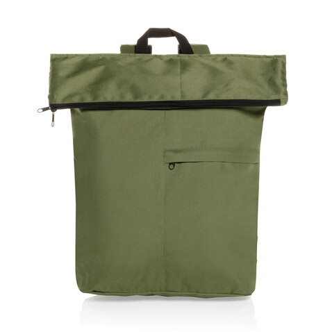 Dillon AWARE™ RPET faltbarer Lightweight-Rucksack grün bedrucken, Art.-Nr. P763.177 Dillon AWARE™ RPET faltbarer Lightweight-Rucksack grün bedrucken, Art.-Nr. P763.177