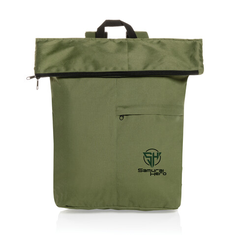 Dillon AWARE™ RPET faltbarer Lightweight-Rucksack grün bedrucken, Art.-Nr. P763.177 Dillon AWARE™ RPET faltbarer Lightweight-Rucksack grün bedrucken, Art.-Nr. P763.177