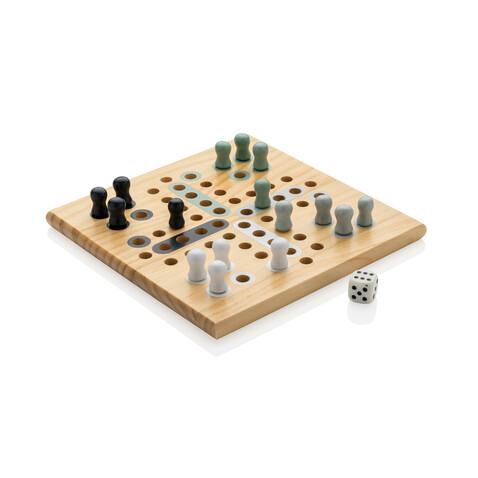 Claire Ludo-Spiel aus Holz braun bedrucken, Art.-Nr. P940.279 Claire Ludo-Spiel aus Holz braun bedrucken, Art.-Nr. P940.279