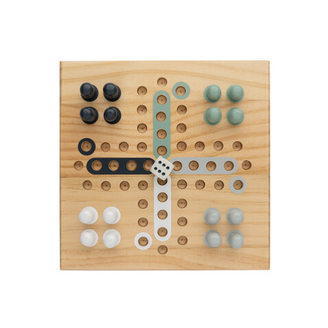 Claire Ludo-Spiel aus Holz braun bedrucken, Art.-Nr. P940.279 Claire Ludo-Spiel aus Holz braun bedrucken, Art.-Nr. P940.279