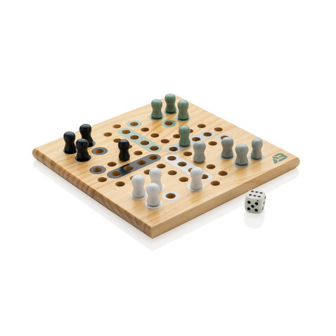 Claire Ludo-Spiel aus Holz braun bedrucken, Art.-Nr. P940.279 Claire Ludo-Spiel aus Holz braun bedrucken, Art.-Nr. P940.279