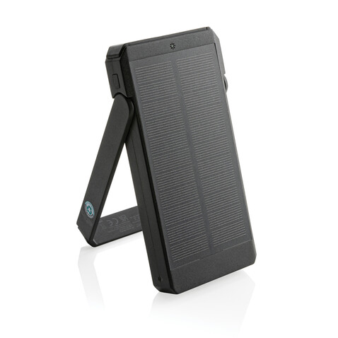 Skywave 10000mAh Solarpowerbank aus RCS recycelt. Kunststoff schwarz bedrucken, Art.-Nr. P322.341 Skywave 10000mAh Solarpowerbank aus RCS recycelt. Kunststoff schwarz bedrucken, Art.-Nr. P322.341
